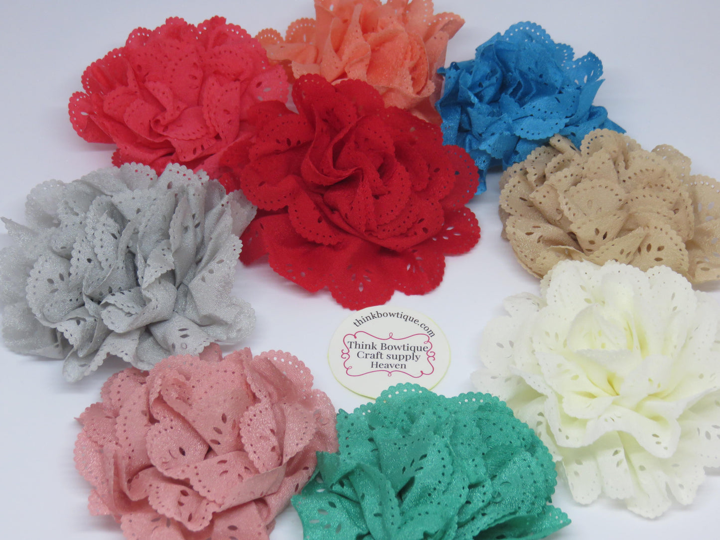 9cm Lace flowers for your craft supplies in Australia. 