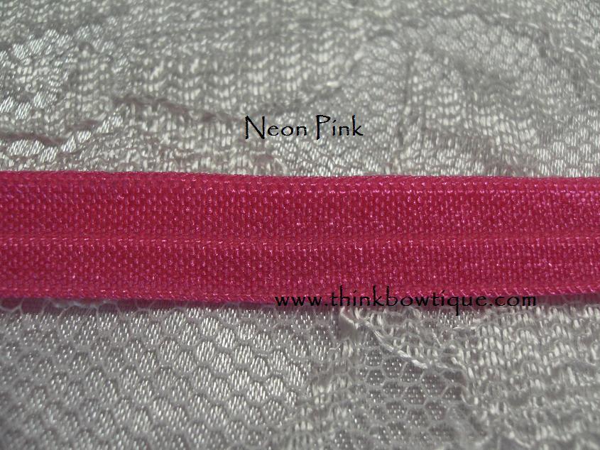 Neon pink 9mm  3/8 FOE (fold over elastic Australia