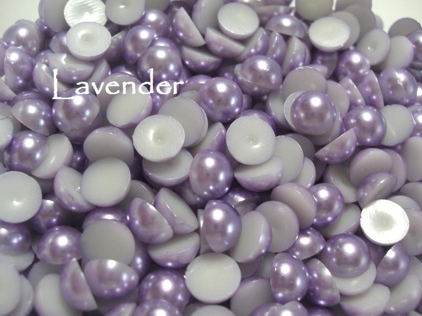 Lavender 8mm Flat back pearls Pack 50 Australia