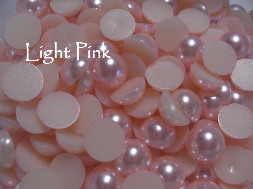 Light pink 8mm Flat back pearls Pack 50 Australia