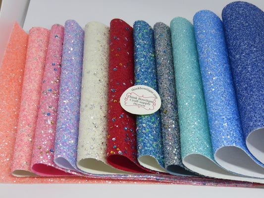 Chunky Glitter faux leatherette sheets
