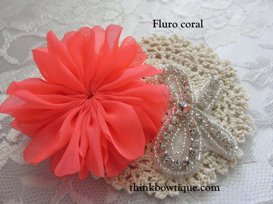Ruffled chiffon ballerina flower