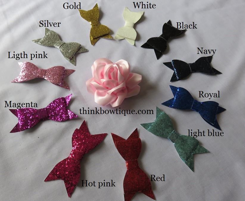 10cm Flat Glitter bows