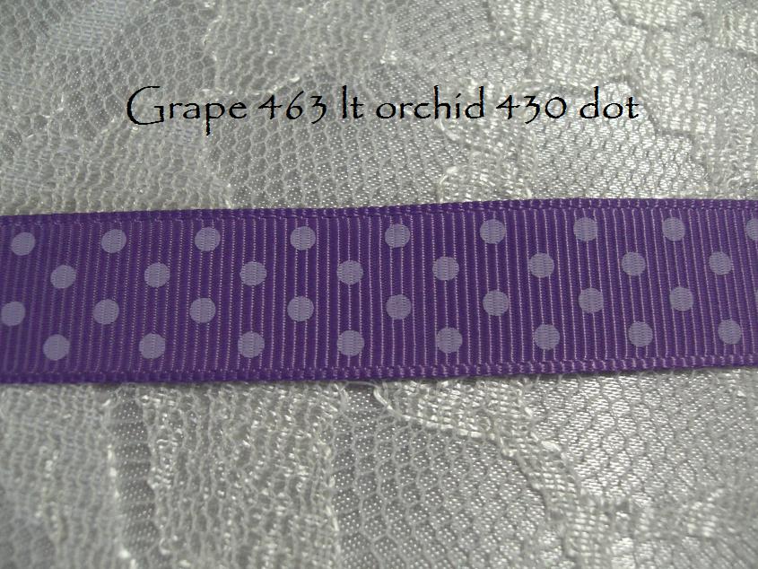 463 Grape 16mm Dot printed grosgrain ribbon Australia