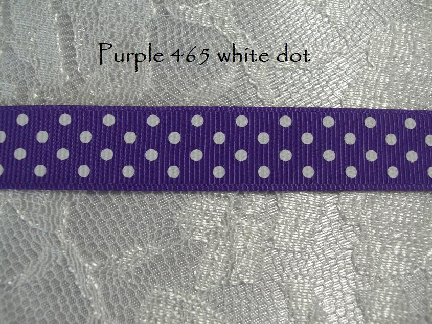 465 Pruple 16mm Dot printed grosgrain ribbon Australia