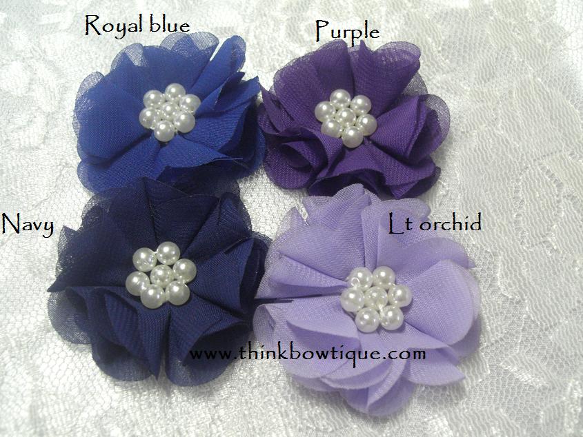 5cm Chiffon pearl flower