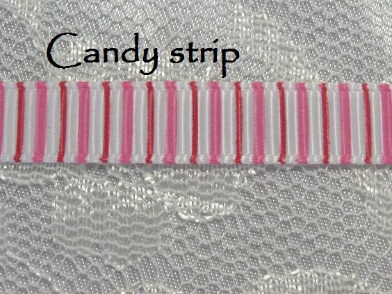 9mm Candy strip printed grosgrain ribbon 5 metres