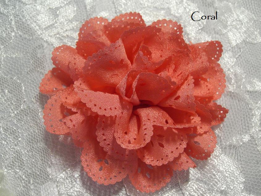 Coral 9cm lace flower Australia