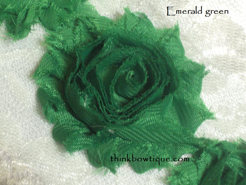 Emerald green shabby  chiffon flowers Australia
