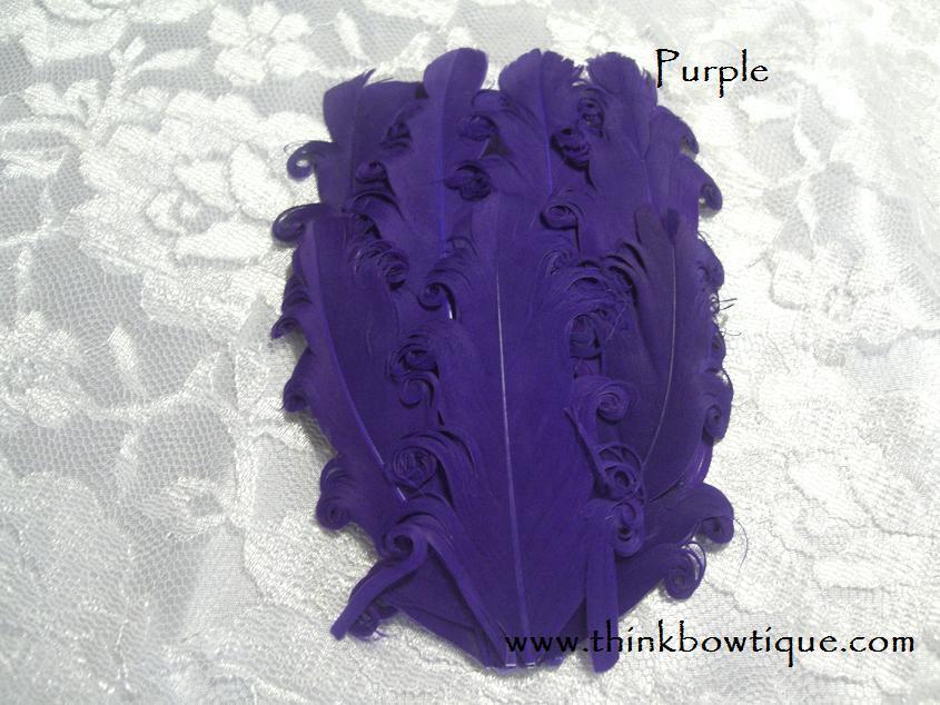 Nagorie curly feather Hackle pads Purple