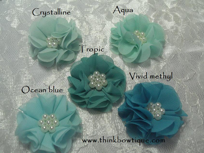 5cm Chiffon pearl flower