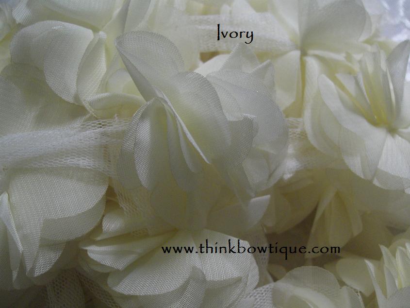Chiffon Peony blossom fabric flowers