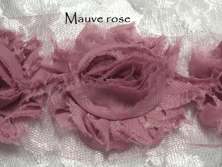 Mauve rose shabby  chiffon flowers Australia