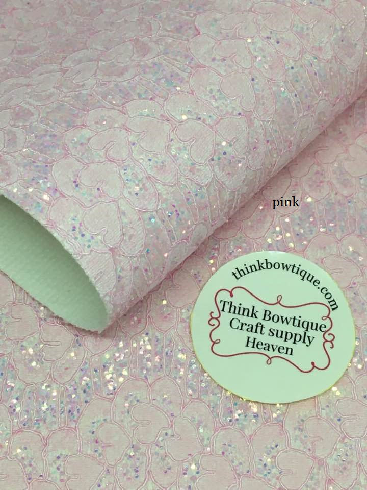 Chunky lace Glitter faux leatherette sheets