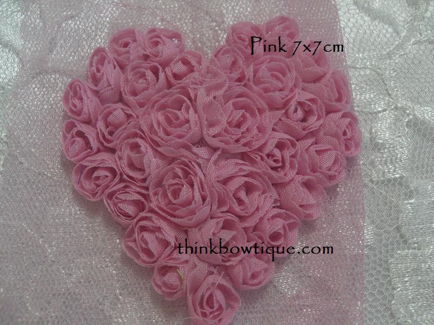 7cm x 7cm Rose mesh hearts small