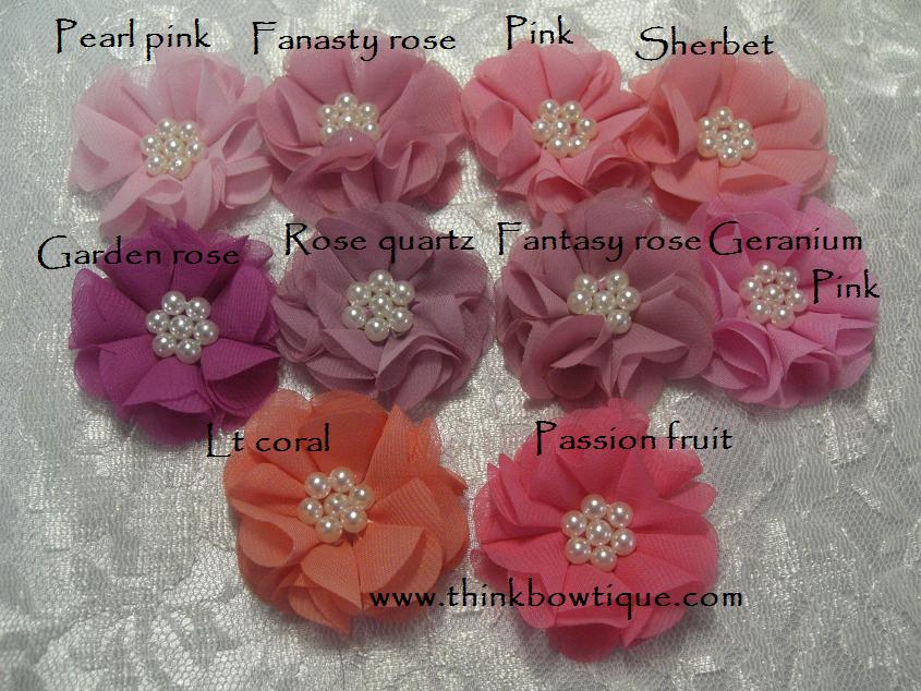 5cm Chiffon pearl flower