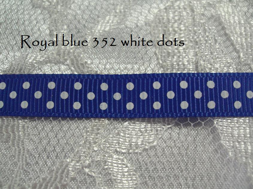 9mm Swiss dots printed grosgrain ribbon 45 metres