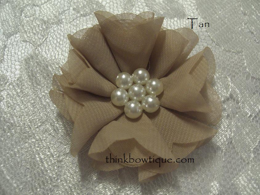 5cm Chiffon pearl flower