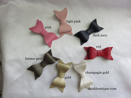 Faux Textured leather bows