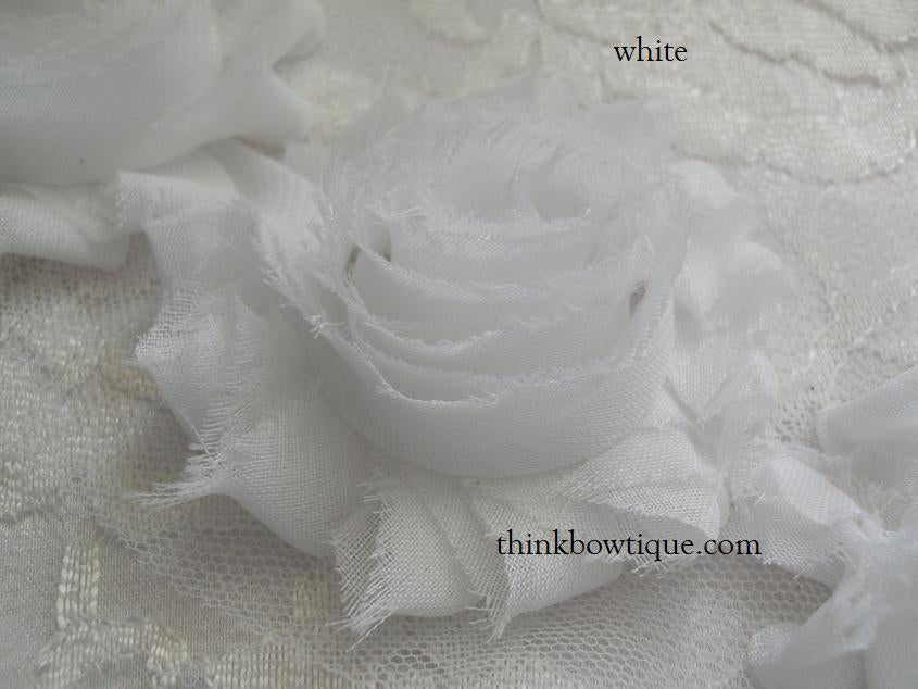 White shabby  chiffon flowers Australia