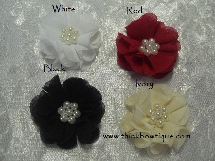 5cm Chiffon pearl flower