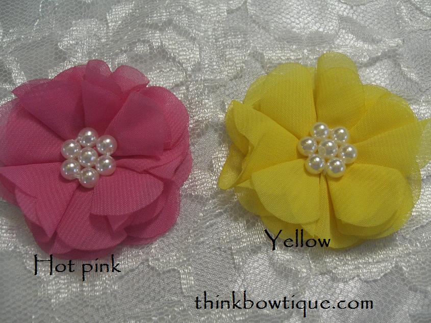 5cm Chiffon pearl flower